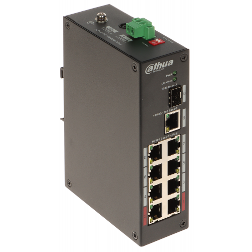 DAHUA PFS3110-8ET-96-V2, 8 Port, Megabit, PoE 96W, 1 Port Gigabit Uplink, 1 Port Gigabit SFP, Yönetilemez, Masaüstü Switch