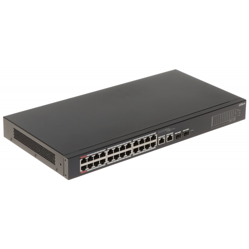 DAHUA CS4226-24ET-375, 24Port, Megabit, PoE 375W, 2 Port Gigabit Lan, 2 Port SFP Gigabit Combo, Cloud Yönetilebilir, Switch